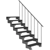 DOLLE Außentreppe Gardentop 144-176 cm Aluminium