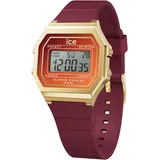 ICE-Watch Chronograph ICE-WATCH "ICE digit retro sunset - Small" Armbanduhren dunkelrot Damen Quarzuhr, Armbanduhr, Damenuhr, digital, Silikonarmband, Stoppfunktion