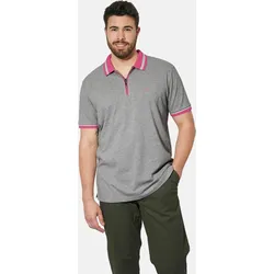 Poloshirt CHARLES COLBY "Poloshirt EARL PAT", Herren, Gr. 5 XL, grau (hellgrau melange), Obermaterial: 90% Baumwolle CO. 10% Viskose CV., Shirts