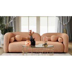 Casa Padrino Luxus Sofa Orange 240 x 90 x H. 75 cm - Wohnzimmer Sofa - Hotel Sofa - Wohnzimmer Möbel - Hotel Möbel - Luxus Möbel - Luxus Einrichtung - Wohnzimmer Einrichtung