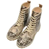 DOGO Long Boots Schnürstiefel Daily Prophet Harry Potter Damen Schnürboots Handgefertigt beige 42 EU