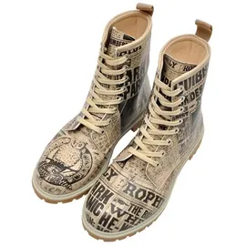 DOGO Long Boots Schnürstiefel Daily Prophet Harry Potter Damen Schnürboots Handgefertigt beige 42 EU