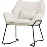 Sessel Loungesessel Relaxsessel mit Rückenkissen Wohnzimmersessel Leinen