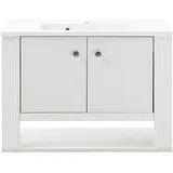 OTTO home Waschtisch WESTMINSTER, Waschbeckenunterschrank inkl. Waschbecken, Metallgriffe (1-St), in 2 Farben verfügbar, hängend, inkl. Waschbecken, Breite 80 cm weiß