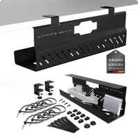 Ultimate Setup Kabelkanal Schwarz, Metall, 11x13x43 cm, Arbeitszimmer, Schreibtische