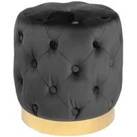 Riess-Ambiente Riess Ambiente Eleganter Hocker Modern Barock 37cm schwarz-Gold Samt Sitzhocker Samthocker