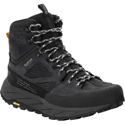 Wanderschuh JACK WOLFSKIN "TERRAQUEST TEXAPORE MID M", Gr. 46, schwarz, Leder, Synthetik, sportlich, Schuhe, wasserdicht