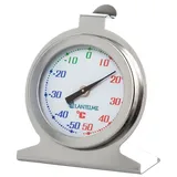 Lantelme Kühlschrankthermometer Edelstahl Gefrierschrank Kühlschrank Analog Thermometer + - 50°C, rund mit farblich markierte Anzeige