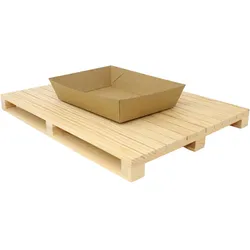 emissimo Fingerfood Pappschalen für Snacks,TAPAS und Pommes, braun, Einwegschale 180x134x45mm  400 Stück