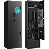VEVOR Gewehrschrank Langwaffenschrank für Gewehre & Pistolen, Gewehrtresor mit 2 Munitionsfächern & 2 verstellbaren Regalen, großer Waffenschrank mit Schlüssel & Passwortschloss