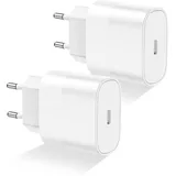 USB C Stecker Netzteil, 2 Pack 20W USBC Adapter Ladegerät für iPhone 16/16 Pro Max/15/15 Pro/15 Plus/14/13/12/11/SE/XS/SE/iPad, Schnellladegerät Ladestecker Netzstecker Ladeadapter