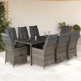 vidaXL Garten-Essgruppe 9-tlg. Grau