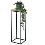 DanDiBo Ambiente DanDiBo Blumenhocker Metall Holz Schwarz Eckig 70 cm Blumenständer Beistelltisch 96352 Blumensäule Modern Pflanzenständer Pflanzenhocker