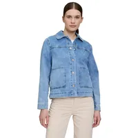 Cartoon Jeansjacke mit aufgesetzten Taschen in Light Blue Denim