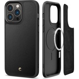 Spigen Kajuk MagSafe Case für Apple iPhone 14 Pro Max] Magnetisches kabelloses Laden Premium Lederhülle Schutzhülle - Schwarz