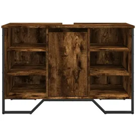 vidaXL Waschbeckenunterschrank Räuchereiche 91x35x60 cm Holzwerkstoff