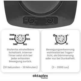 oktaplex motion Oktaplex Präsenzmelder 360° IP65 PIR-Bewegungssensor anthrazit 230V