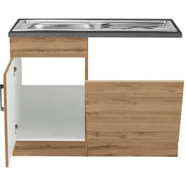 kochstation Spülenschrank KS-Colmar 110 x 60 x 85 cm Braun