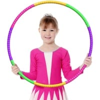 OPAHUTER Hula Hoop für Kinder, 60 cm Durchmesser 8-Teiliges Abnehmbares Design Hoola Reifen, Fitness Kreis Reifen aus Kunststoff, Einstellbares Gewicht Hoola Hoop für Gymnastik, Fitness, Tanzen