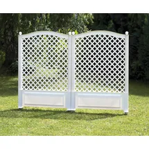 KHW Spalier 100 cm mit Erdspieß 2er Set, weiß