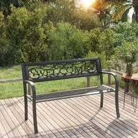VidaXL Gartenbank 125 cm Stahl Schwarz