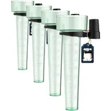 TFA Dostmann Regenmesser analog, 47.1013, wetterbeständig, für den Garten, Regenmenge messen, grün (Packung mit 4)