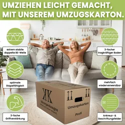 KK Verpackungen 25 neue UMZUGSKARTONS 2 Wellig 45kg UMZUGKARTONS TOP