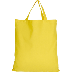 10er Pack Baumwolltasche - 28 Farben | mit zwei kurzen Henkeln | 38x42cm, gelb, 10 Stück