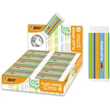 BIC PLAST-OFFICE Radierer aus Kunststoff – PVC-Frei, Für Alle Papierarten, Mit Schutzhülle, Displaybox, 20 Stück