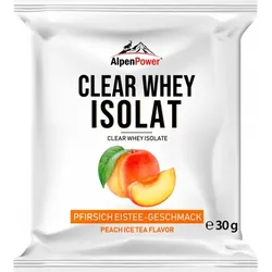 AlpenPower Clear Whey Isolat Pfirsich Eistee Probierportion