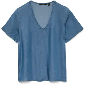 Vero Moda VMBREE SS V-Neck Tencel Top Blau XS