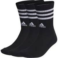 adidas 3-Streifen Cushioned Crew Socken 3 Paar Black / White 46-48