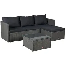 dasmöbelwerk Manila Loungeset grau/schwarz