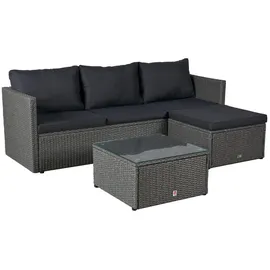 dasmöbelwerk Manila Loungeset grau/schwarz