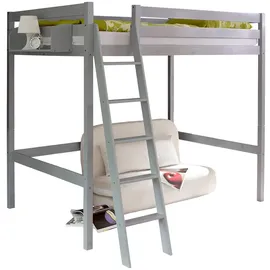 TICAA Hochbett Matthias 140 x 200 cm Kiefer hellgrau