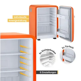 First Austria Retro Mini-Kühlschrank 40 l 56,2 cm hoch Orange