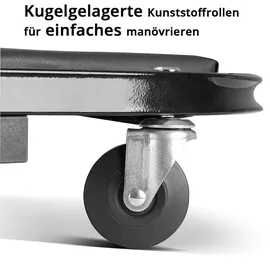 STAHLWERK Werkstatthocker Kunstleder schwarz 2 in 1 bis 150 kg Tragfähigkeit