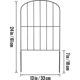 Vevor Dekorativer Gartenzaun Oberbogen 33 x 61 cm Schwarz