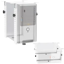 Ricoo PC Halterung unter Schreibtisch Verstellbar Computerhalterung für Untertisch TRH02-W Computer Rechner Aufhängung Tischhalterung bis 35Kg Unterbau Halter Regal Server Rack Big Tower Gehäuse Weiss