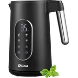 Ecosa Wasserkocher Edelstahl mit Temperatureinstellung (40°C-100°C) 1,7 Liter Teekocher Warmhaltefunktion LED Display mit Temperaturwahl 2200 Wat...