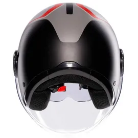 AGV Eteres Scaglieri Jethelm - Matt Schwarz/Grau/Rot / S