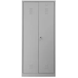 PROREGAL Garderobenspind Camel | 2-Fächer & 1-Schloss| HxBxT 180x80x50 cm | Zylinderschloss | Grau