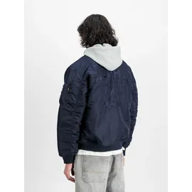 Alpha Industries MA-1 Zip Hood Back EMB blau M
