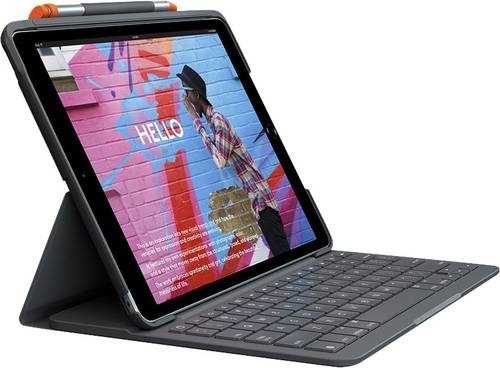 Logitech Slim Folio Tablet-Tastatur mit Hülle Passend für Marke (Tablet): Apple iPad (7. Generatio