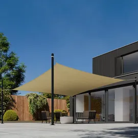 Tectake tectake® Sonnensegel, beige