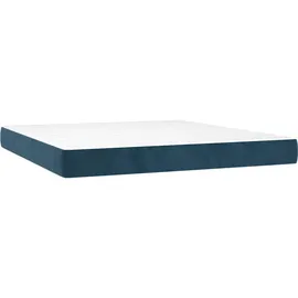 vidaXL Boxspringbett mit Matratze Dunkelblau 180x200 cm Samt