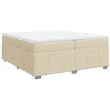 vidaXL Boxspringbett mit Matratze Creme 200x200 cm Stoff