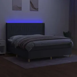 vidaXL Boxspringbett 180 x 200 cm Dunkelgrau