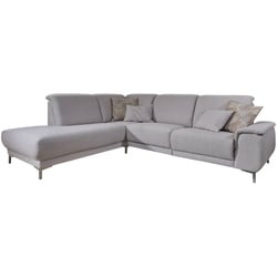 DIETSCH Ecksofa Fortuna Stoff Grau Platin 220 x 275 cm