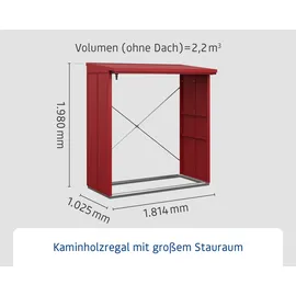 Hörmann Kaminholzregal Elegant Typ 2 Metall 181 x 103 x 198 cm Purpurrot